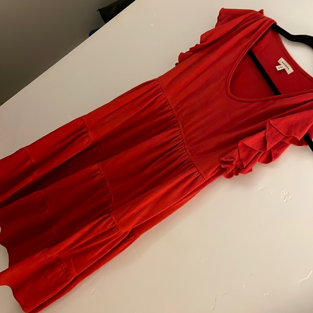 Orange flowy dress